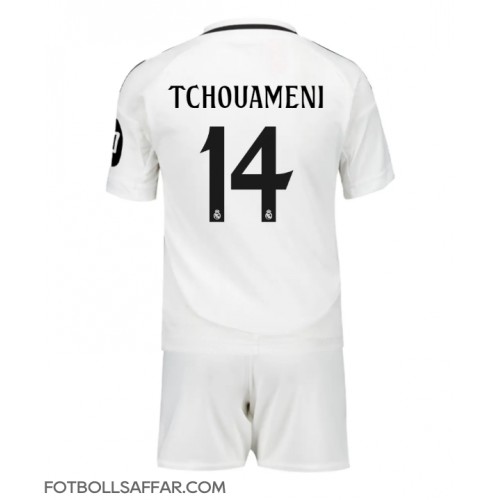 Real Madrid Aurelien Tchouameni #14 Hemmadräkt Barn 2024-25 Kortärmad (+ Korta byxor)